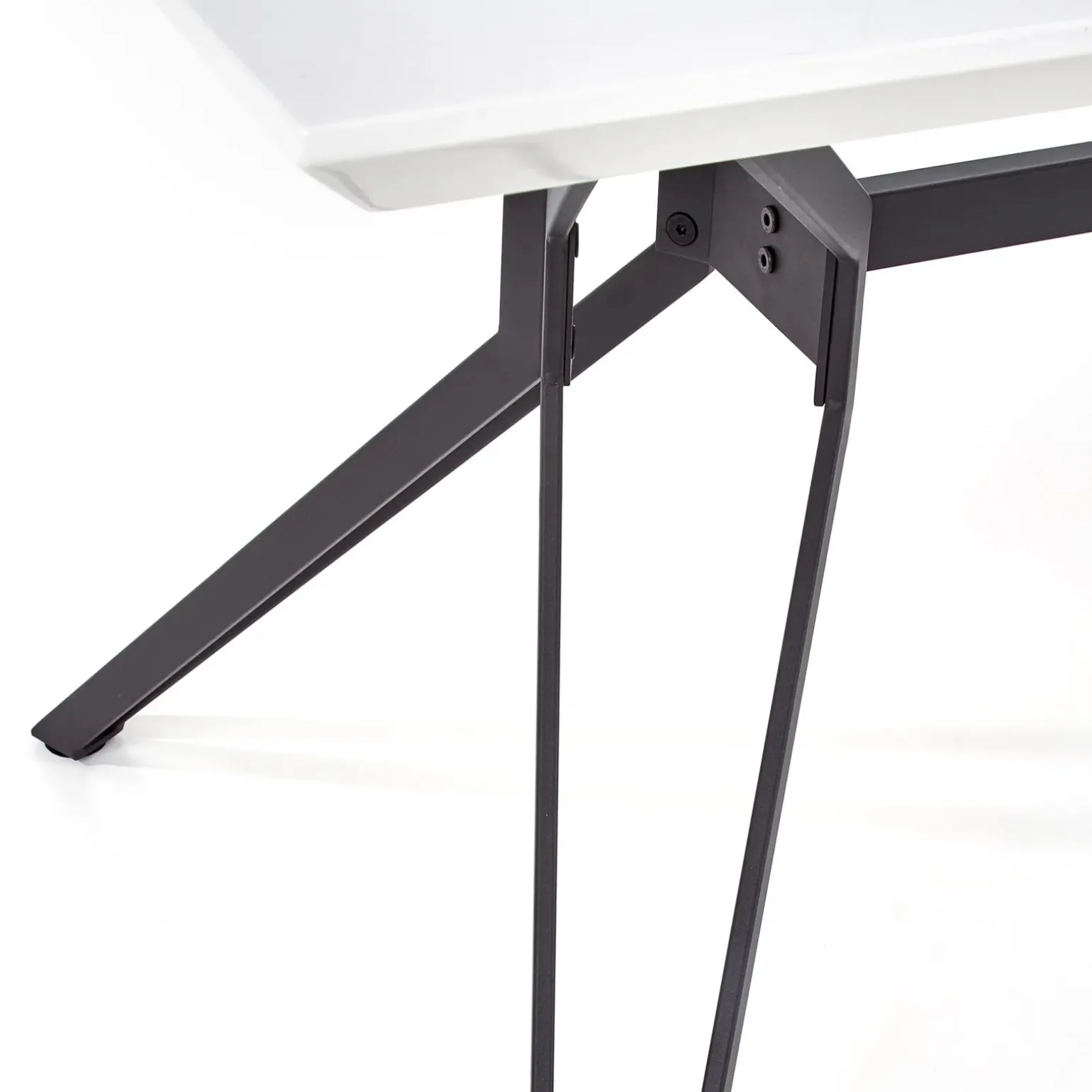 Tavolo 160x90cm design rettangolare laccato bianco lucido nero Ercole