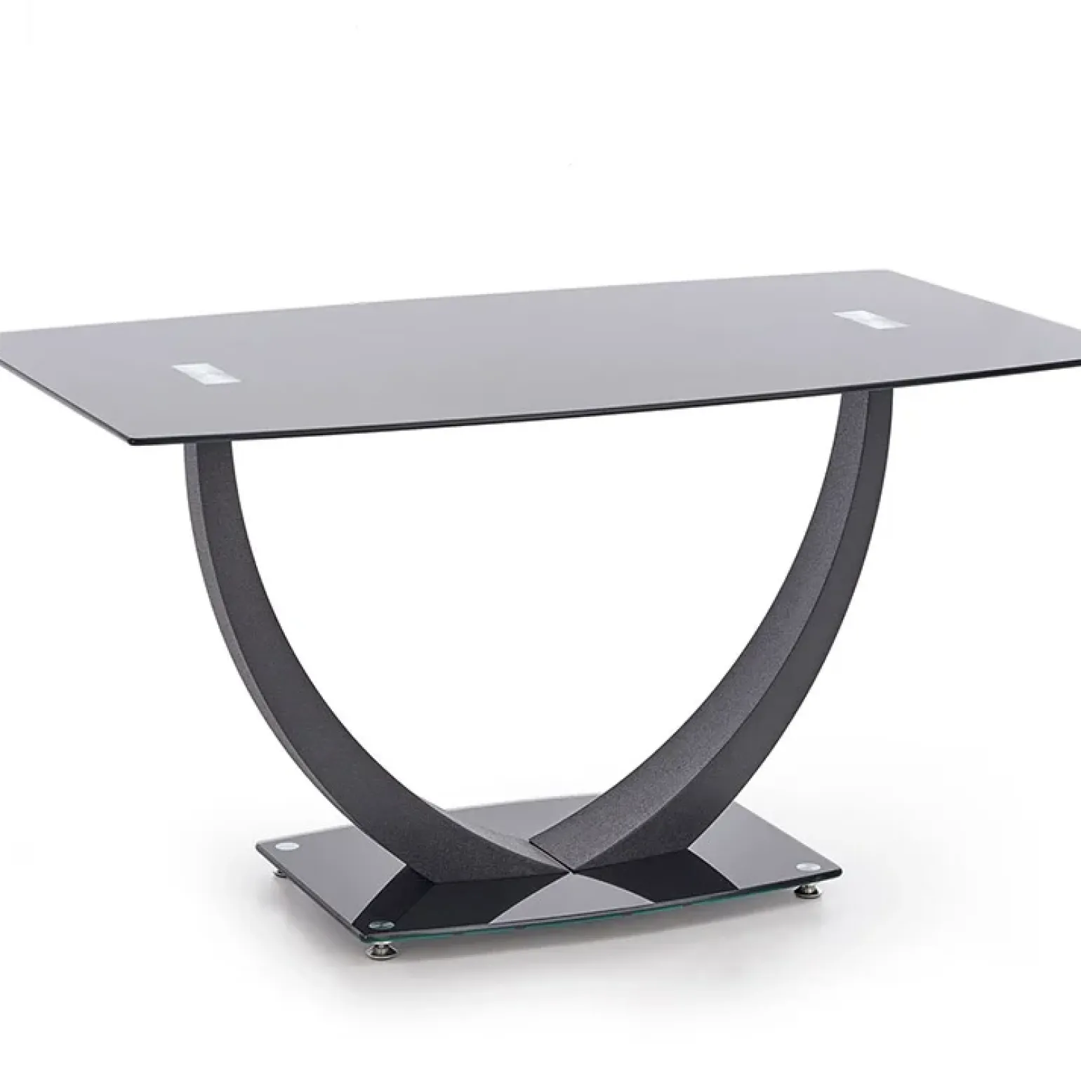 Tavolo 140x80cm in vetro moderno industrial nero Aidan Gihome®