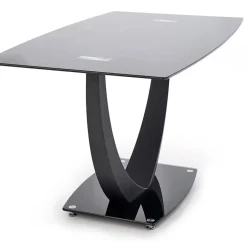 Tavolo 140x80cm in vetro moderno industrial nero Aidan Gihome®
