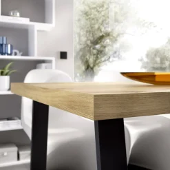 Tavolo 140x90cm rovere gambe nere Mesa
