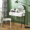 Toeletta da trucco con specchio 80x120cm bianco nero Miralda