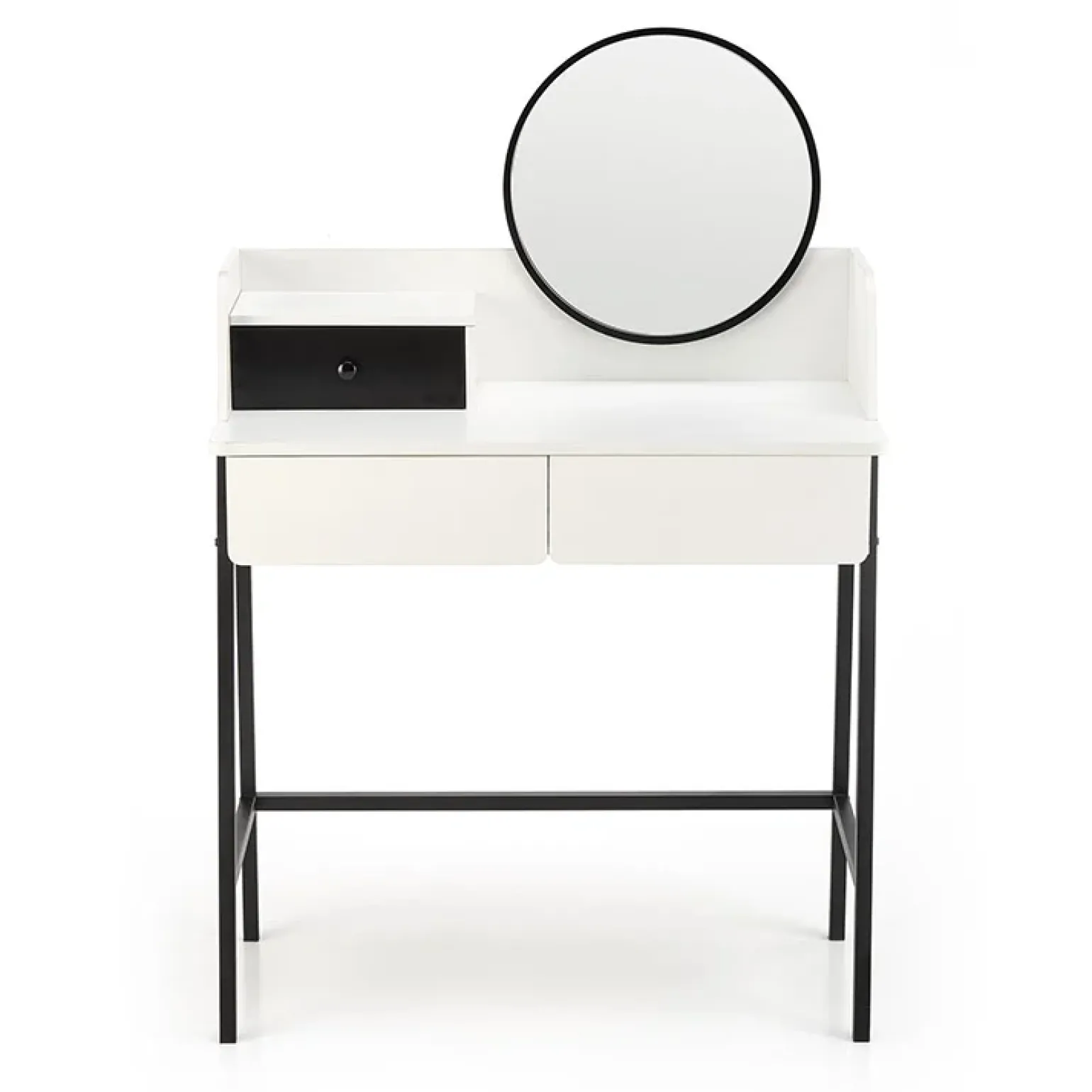 Toeletta da trucco con specchio 80x120cm bianco nero Miralda