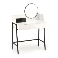 Toeletta da trucco con specchio 80x120cm bianco nero Miralda