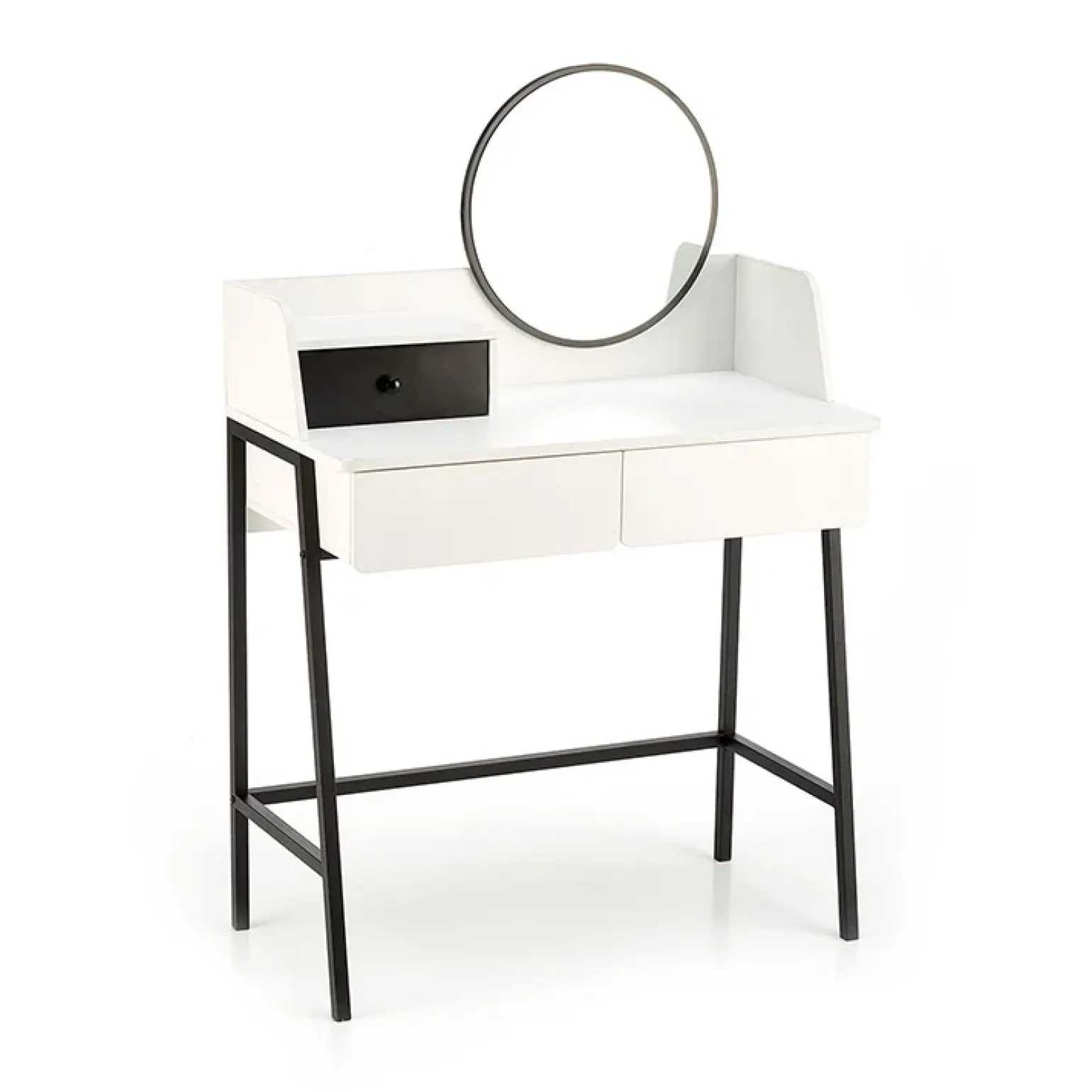 Toeletta da trucco con specchio 80x120cm bianco nero Miralda