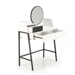 Toeletta da trucco con specchio 80x120cm bianco nero Miralda