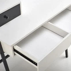 Toeletta da trucco con specchio 80x120cm bianco nero Miralda