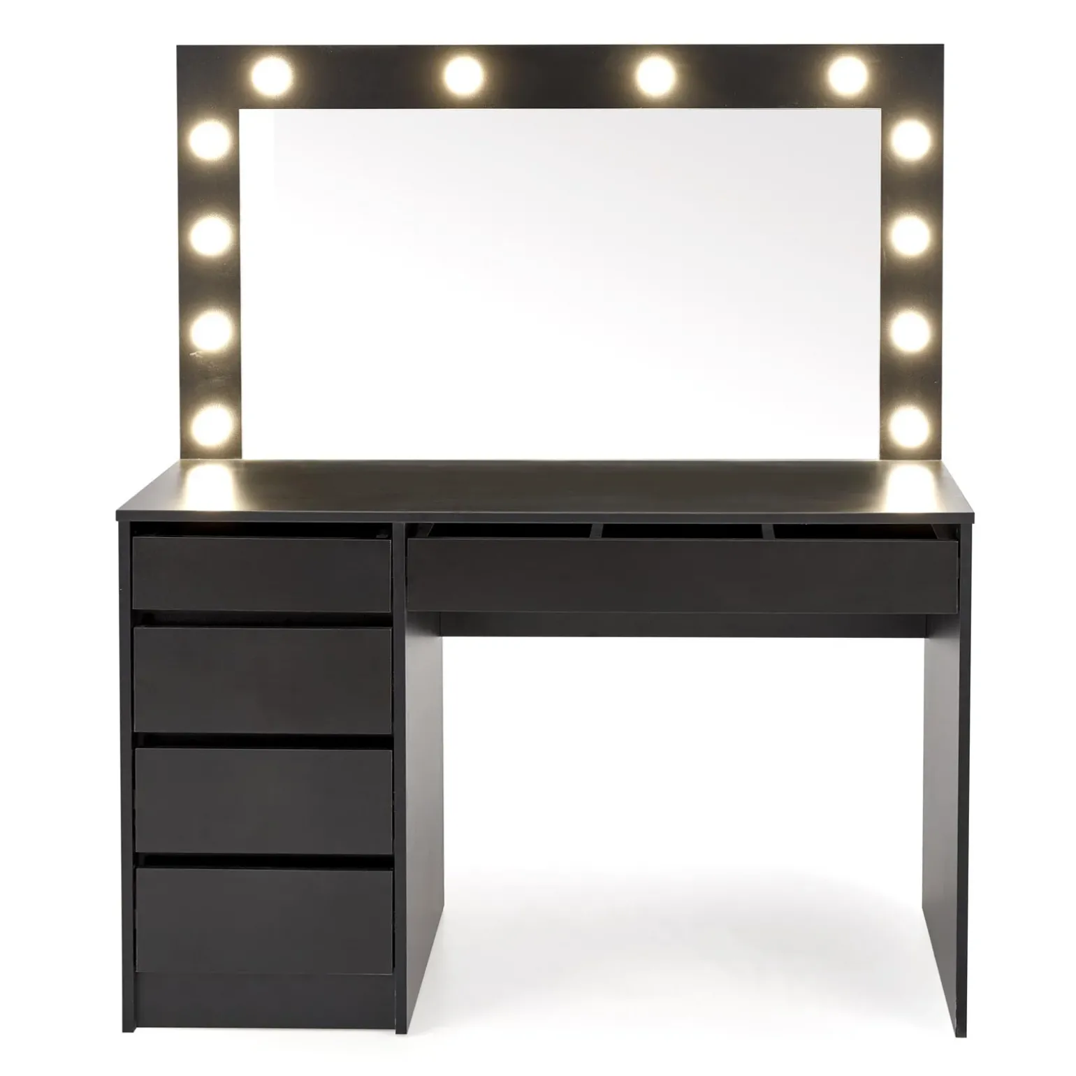 Toeletta da trucco con specchio 120x140cm con LED nero Cherie