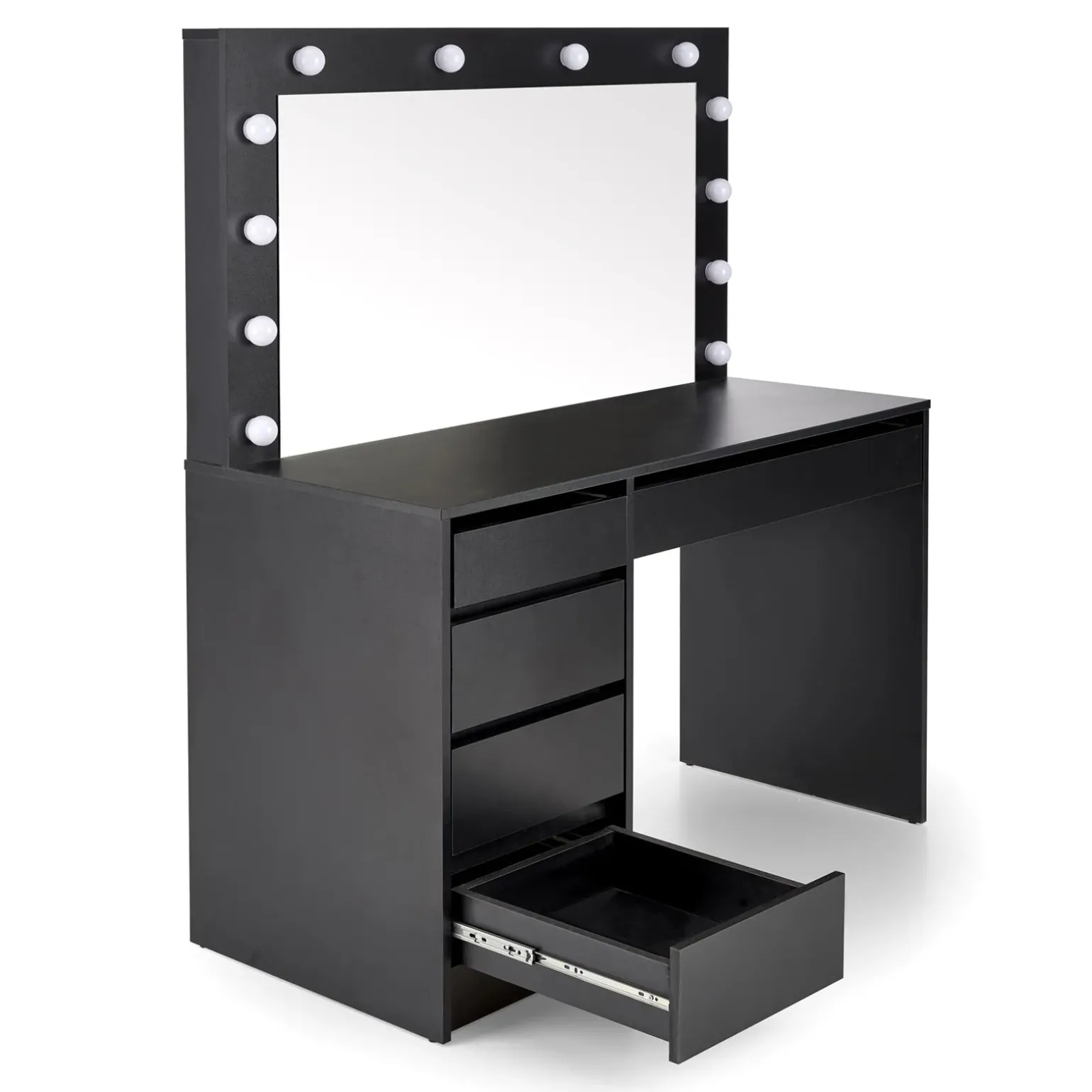 Toeletta da trucco con specchio 120x140cm con LED nero Cherie