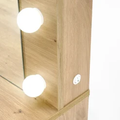 Toeletta da trucco con specchio 120x140cm con LED rovere Cherie