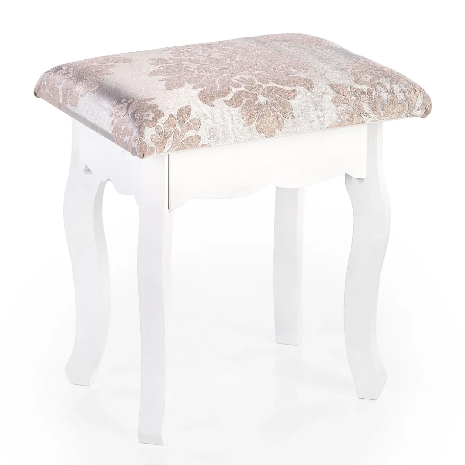 Toeletta da trucco 80x130h cm con specchio e sgabello bianco Lyra