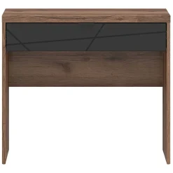 Toletta trucco consolle 90x80cm rovere scuro nero opaco Elin
