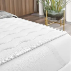 Topper alla francese 140x200cm trapuntato imbottito con elastici bianco Corsica