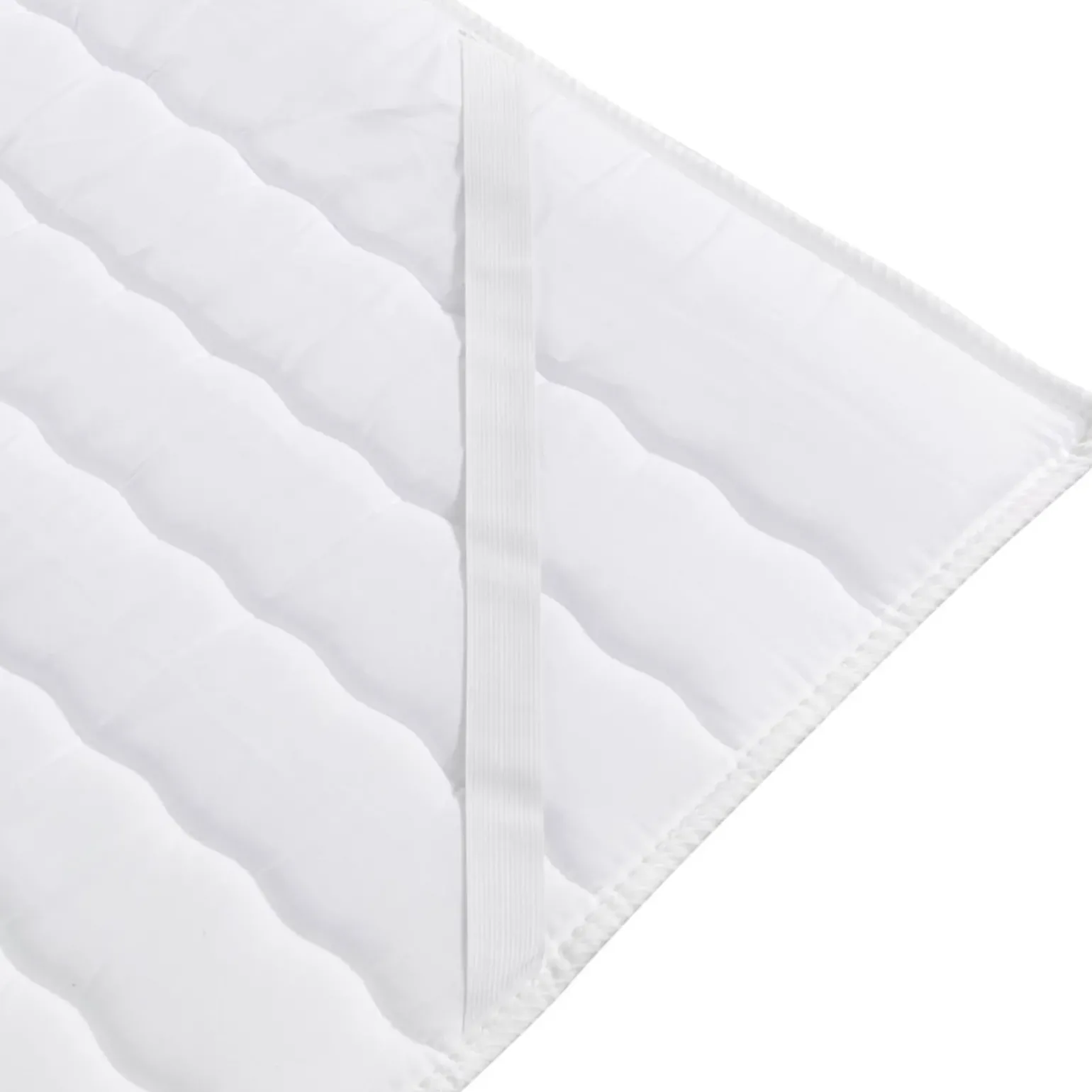Topper alla francese 140x200cm trapuntato imbottito con elastici bianco Corsica