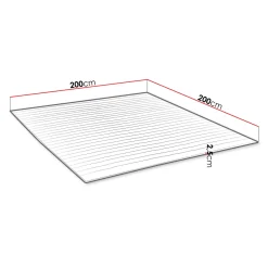 Topper matrimoniale king size 200x200cm trapuntato imbottito con elastici bianco Corsica