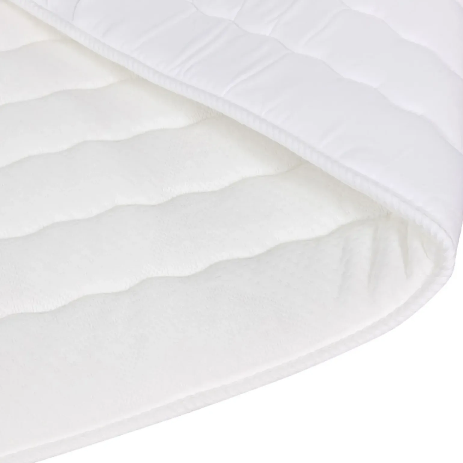Topper matrimoniale oversize 180x200cm trapuntato imbottito con elastici bianco Corsica