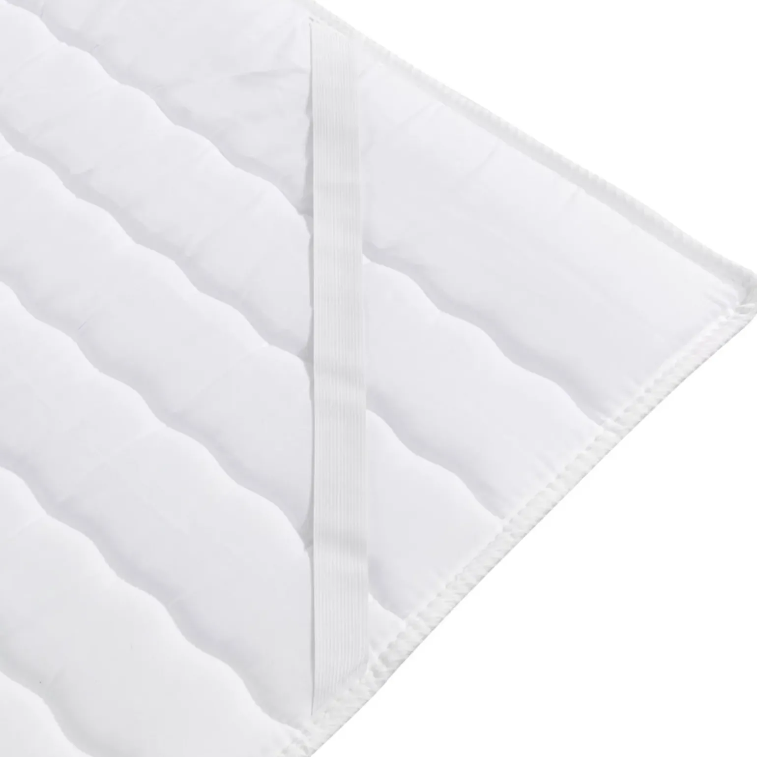 Topper matrimoniale oversize 180x200cm trapuntato imbottito con elastici bianco Corsica