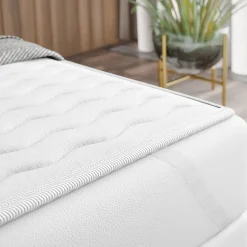 Topper piazza e mezza 120x200cm trapuntato imbottito con elastici bianco Corsica