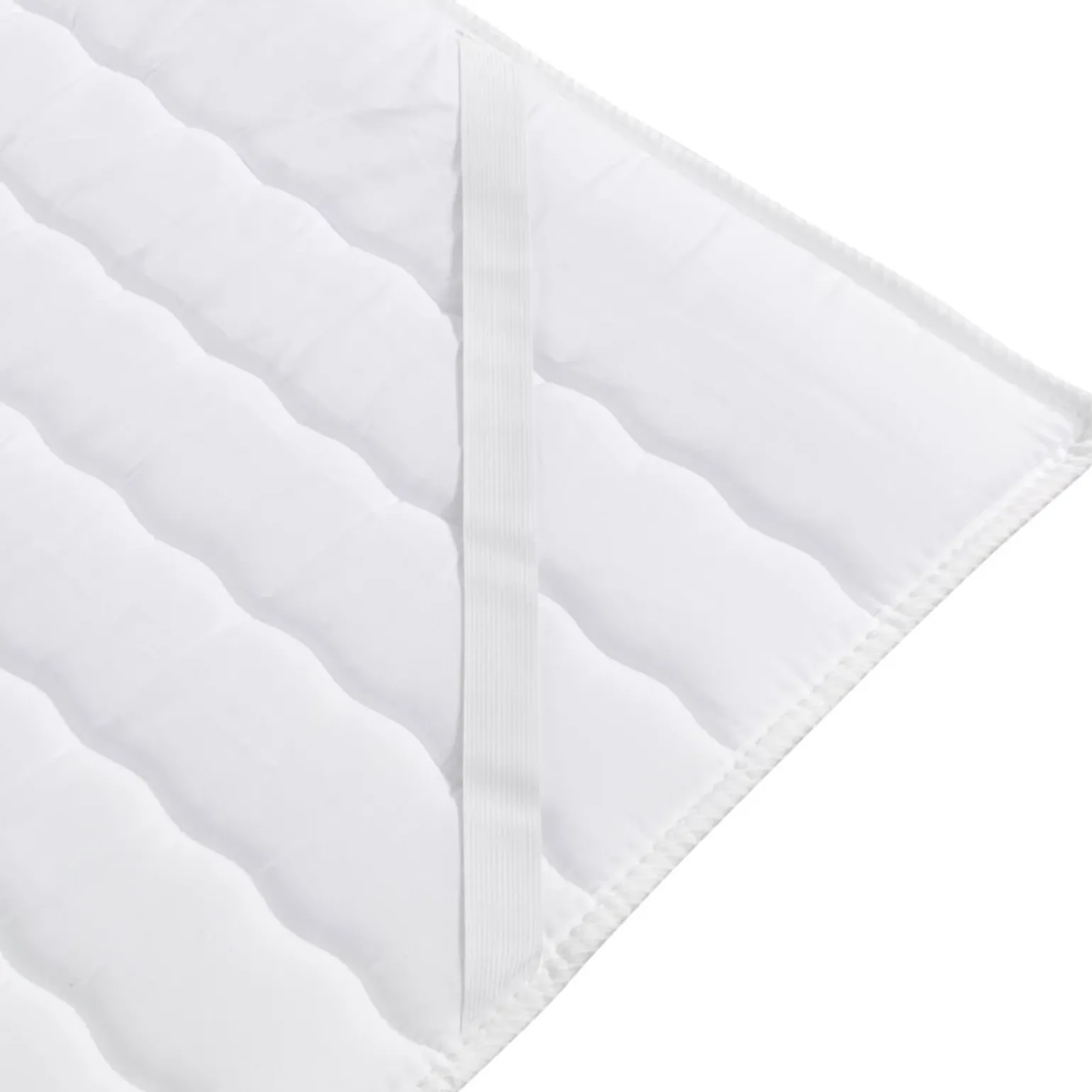 Topper piazza e mezza 120x200cm trapuntato imbottito con elastici bianco Corsica