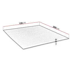 Topper piazza e mezza 120x200cm trapuntato imbottito con elastici bianco Corsica