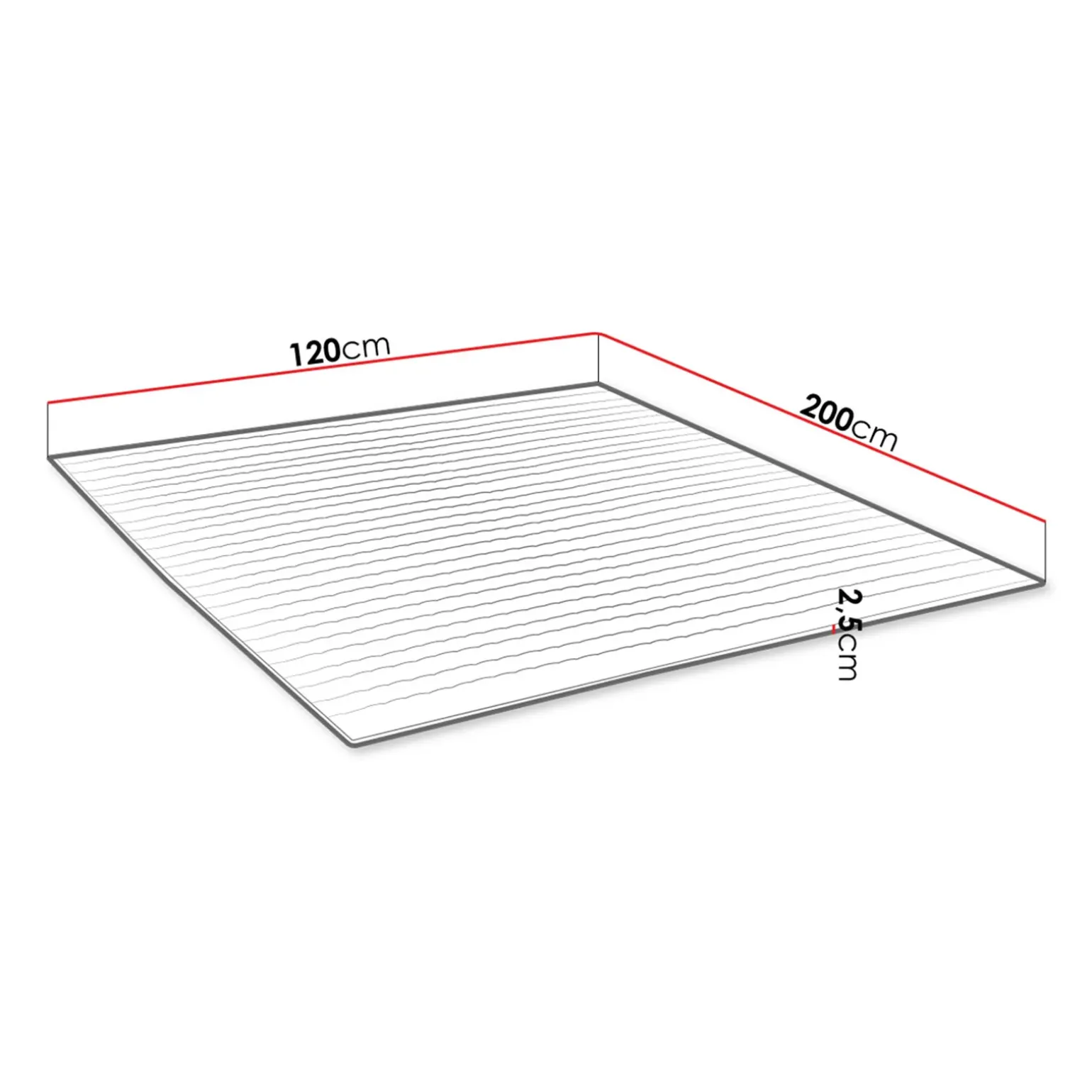 Topper piazza e mezza 120x200cm trapuntato imbottito con elastici bianco Corsica