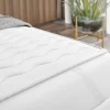 Topper singolo 90x200cm trapuntato imbottito con elastici bianco Corsica