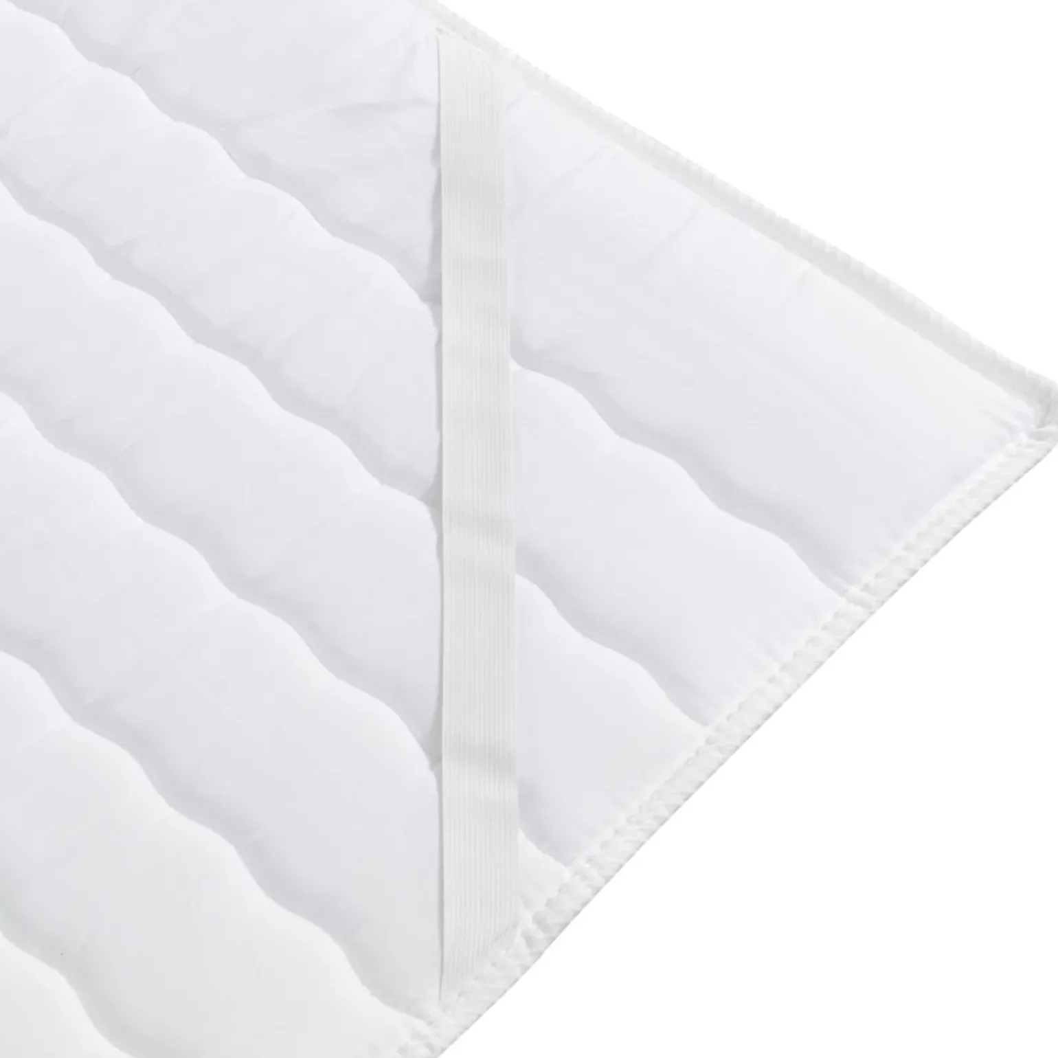 Topper singolo 90x200cm trapuntato imbottito con elastici bianco Corsica