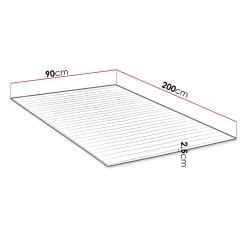 Topper singolo 90x200cm trapuntato imbottito con elastici bianco Corsica
