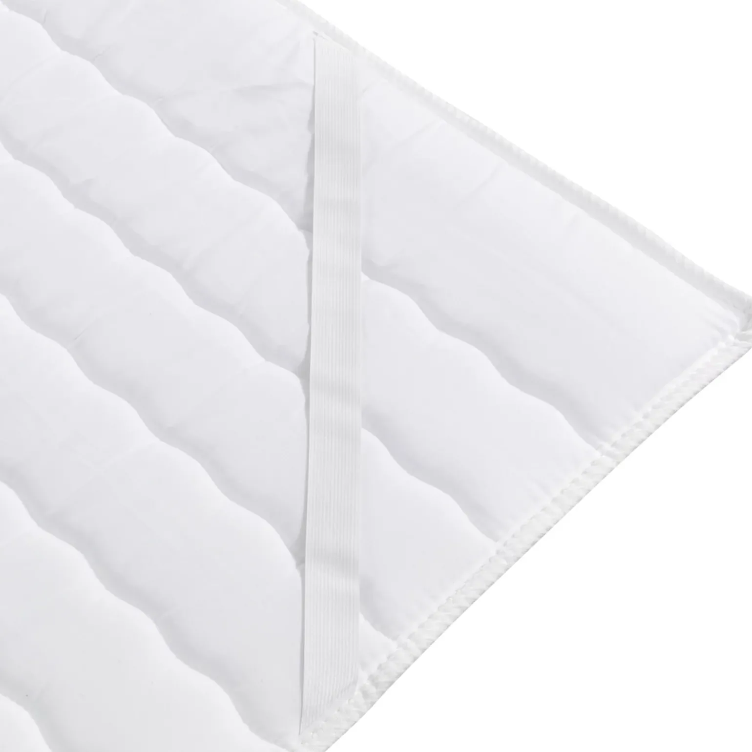 Topper singolo 80x200cm trapuntato imbottito con elastici bianco Corsica