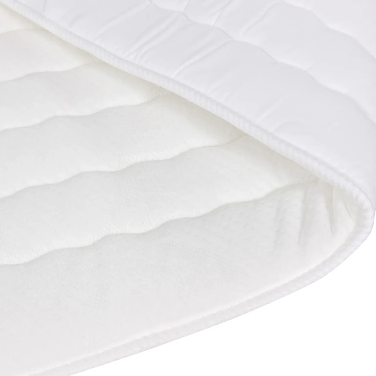 Topper singolo 80x200cm trapuntato imbottito con elastici bianco Corsica