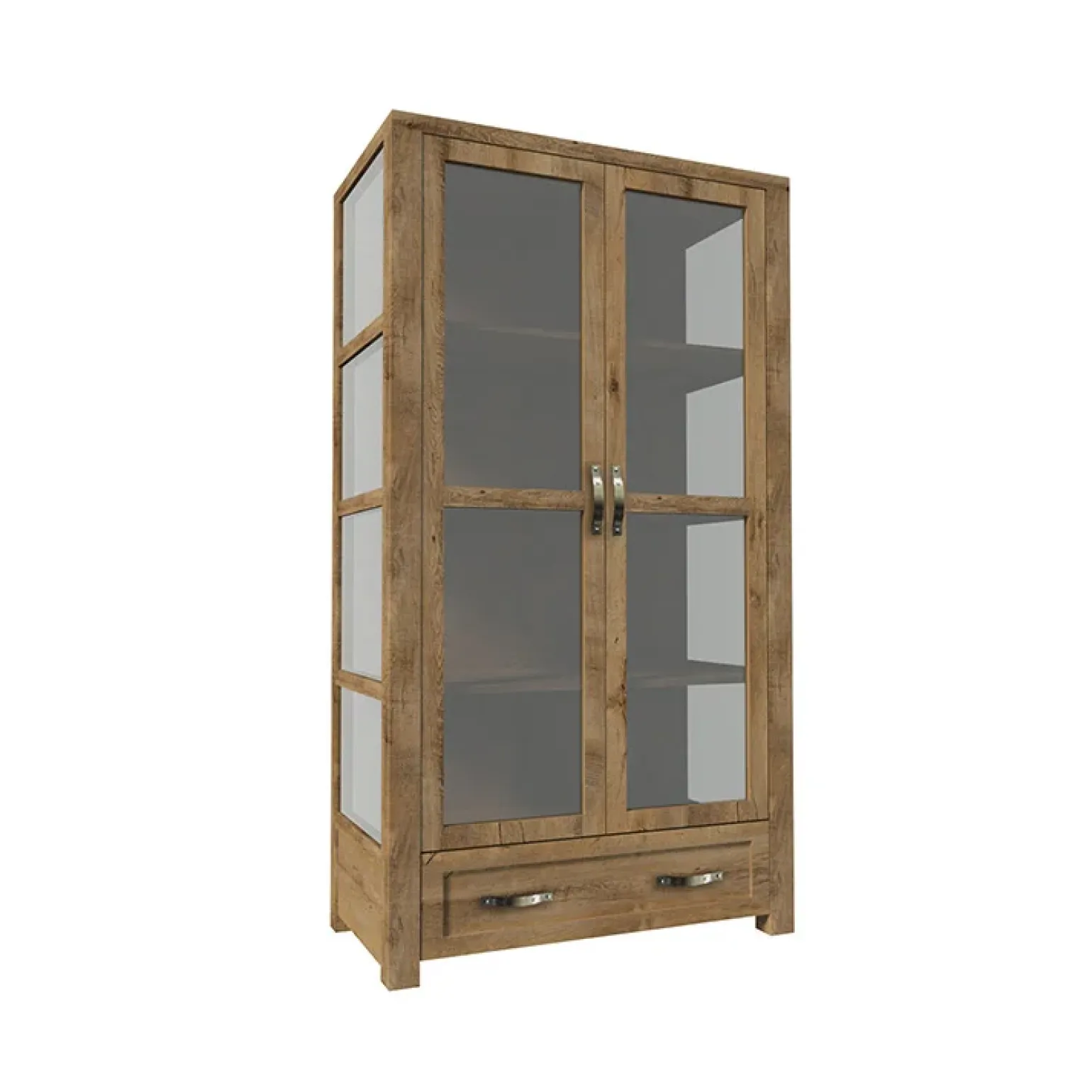Vetrina alta 100x186h cm 2 ante con vetro quercia Clyde