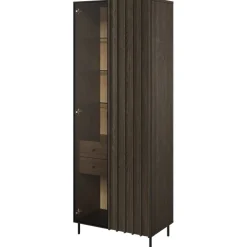 Vetrina alta 73x196h cm 2 ante led wengè Blackwood