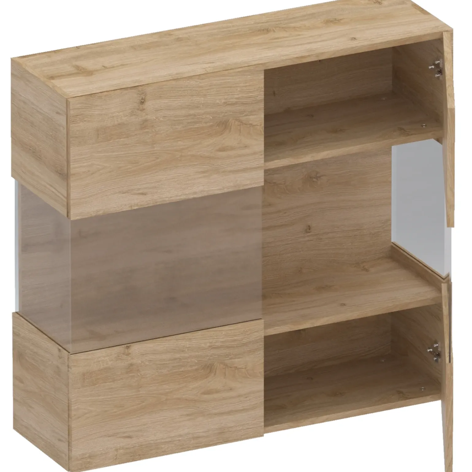 Vetrina sospesa 95x88h cm 2 ante rovere chiaro Sunset