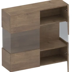 Vetrina sospesa 95x88h cm 2 ante rovere scuro Sunset
