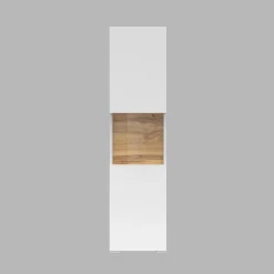 Vetrina sospesa 36x140h cm da parete bianco rovere Fusion