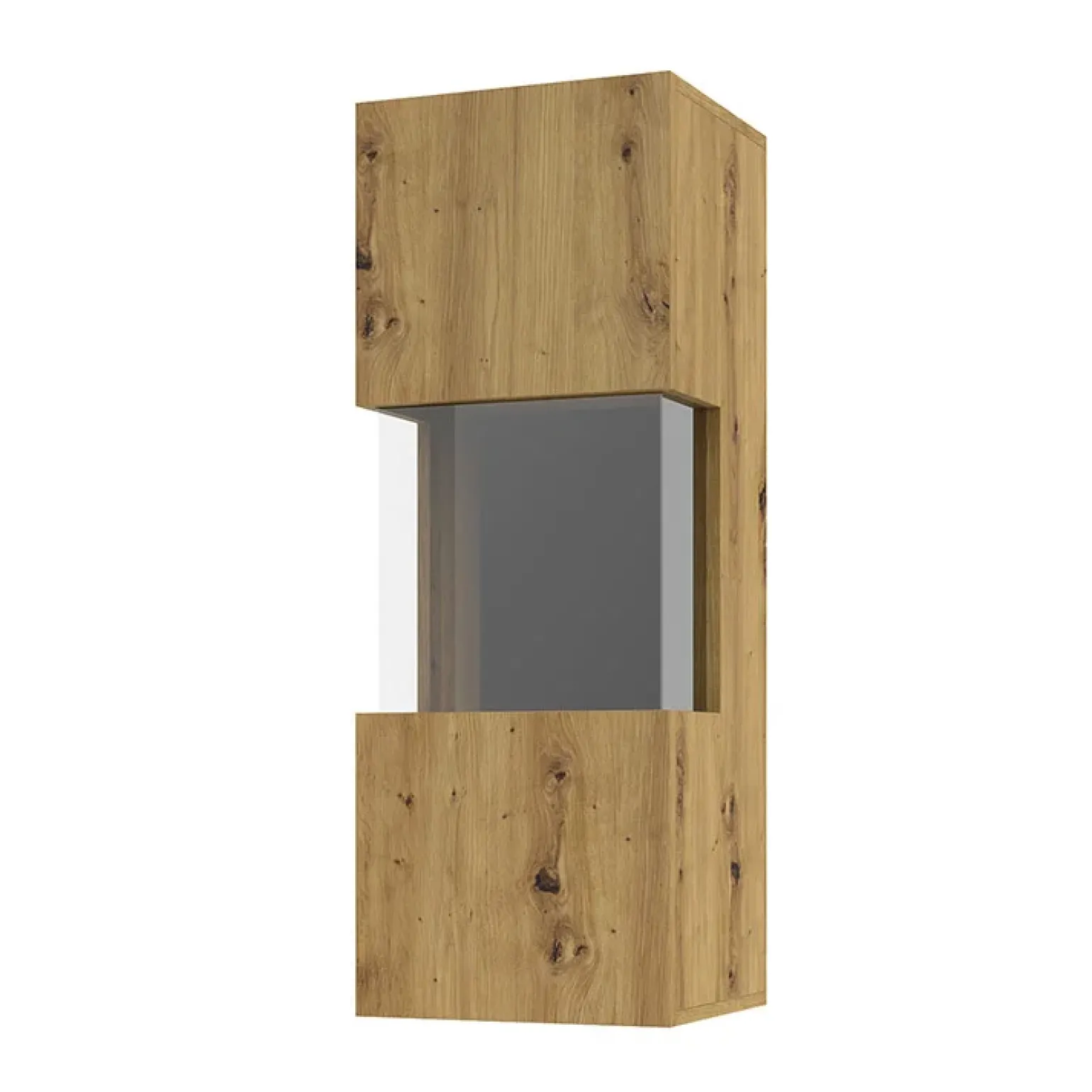 Vetrina sospesa 36x95h cm da parete rovere nero Fusion