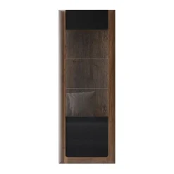 Vetrina 73x200h cm 1 anta 5 ripiani noce nero lucido Jumbo