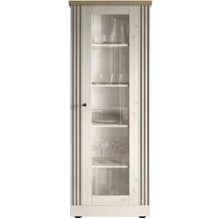 Vetrina 72x192h cm 1 anta 5 vani rovere bianco frassinato Armonia