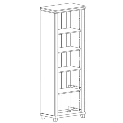 Vetrina 71x200h cm 1 anta destra bianco frassinato rovere Texel