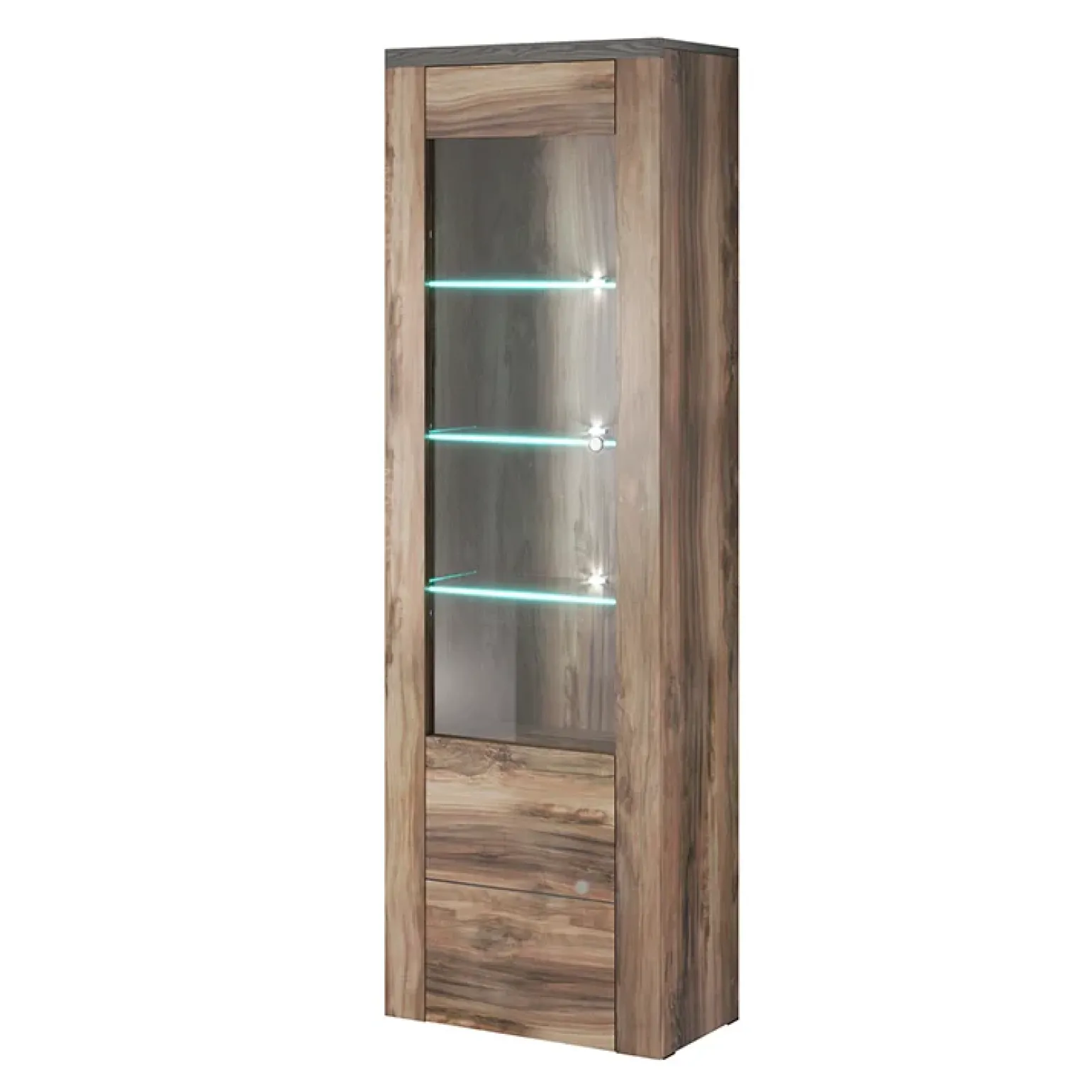 Vetrina 65x206h cm 1 anta moderna noce rovere grigio Paloma 2