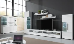 Vetrina 45x160h cm 1 anta sinistra moderna bianco lucido Frisk