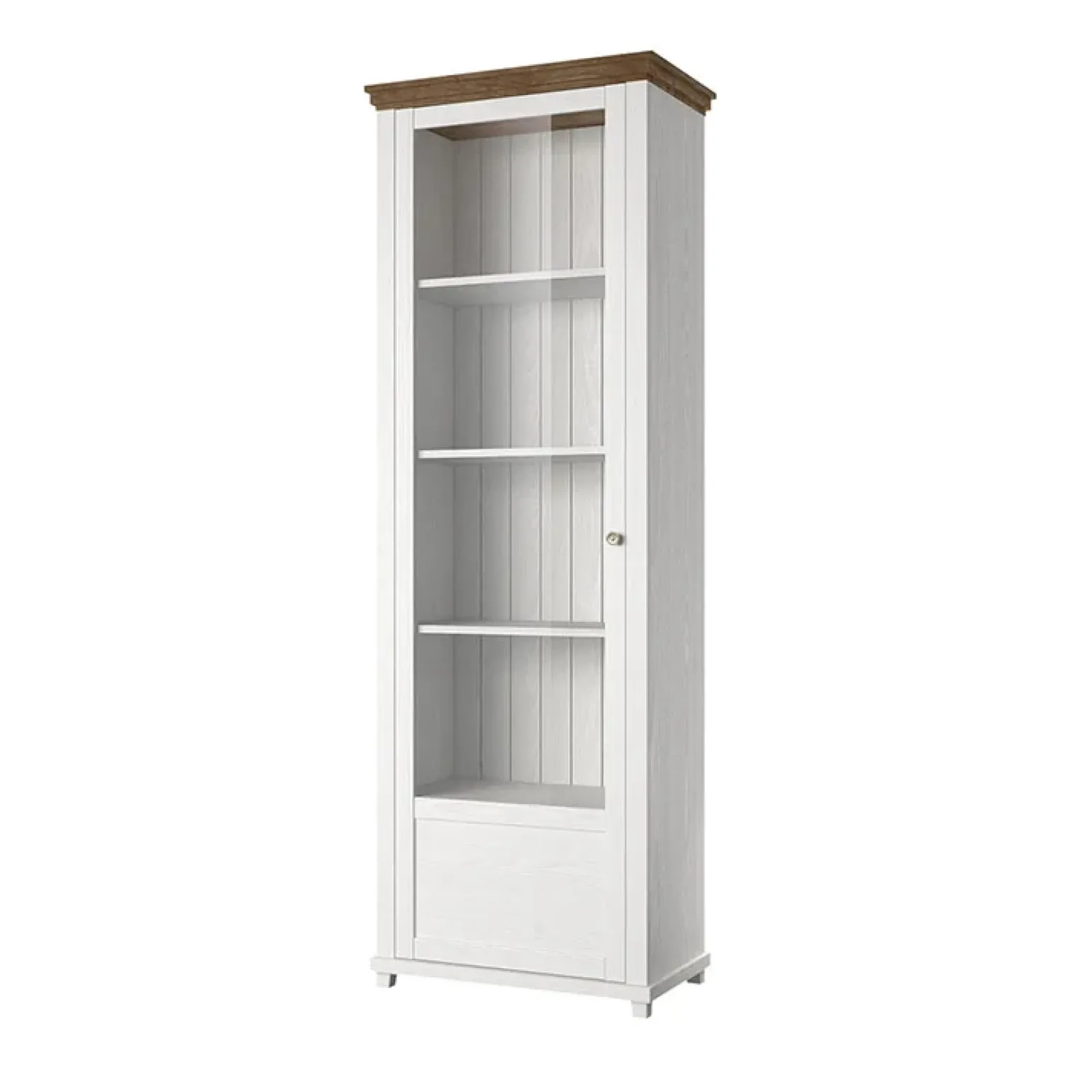 Vetrina 71x200h cm 1 anta sinistra bianco frassinato rovere Texel