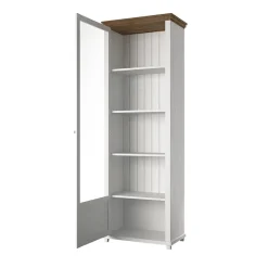 Vetrina 71x200h cm 1 anta sinistra bianco frassinato rovere Texel