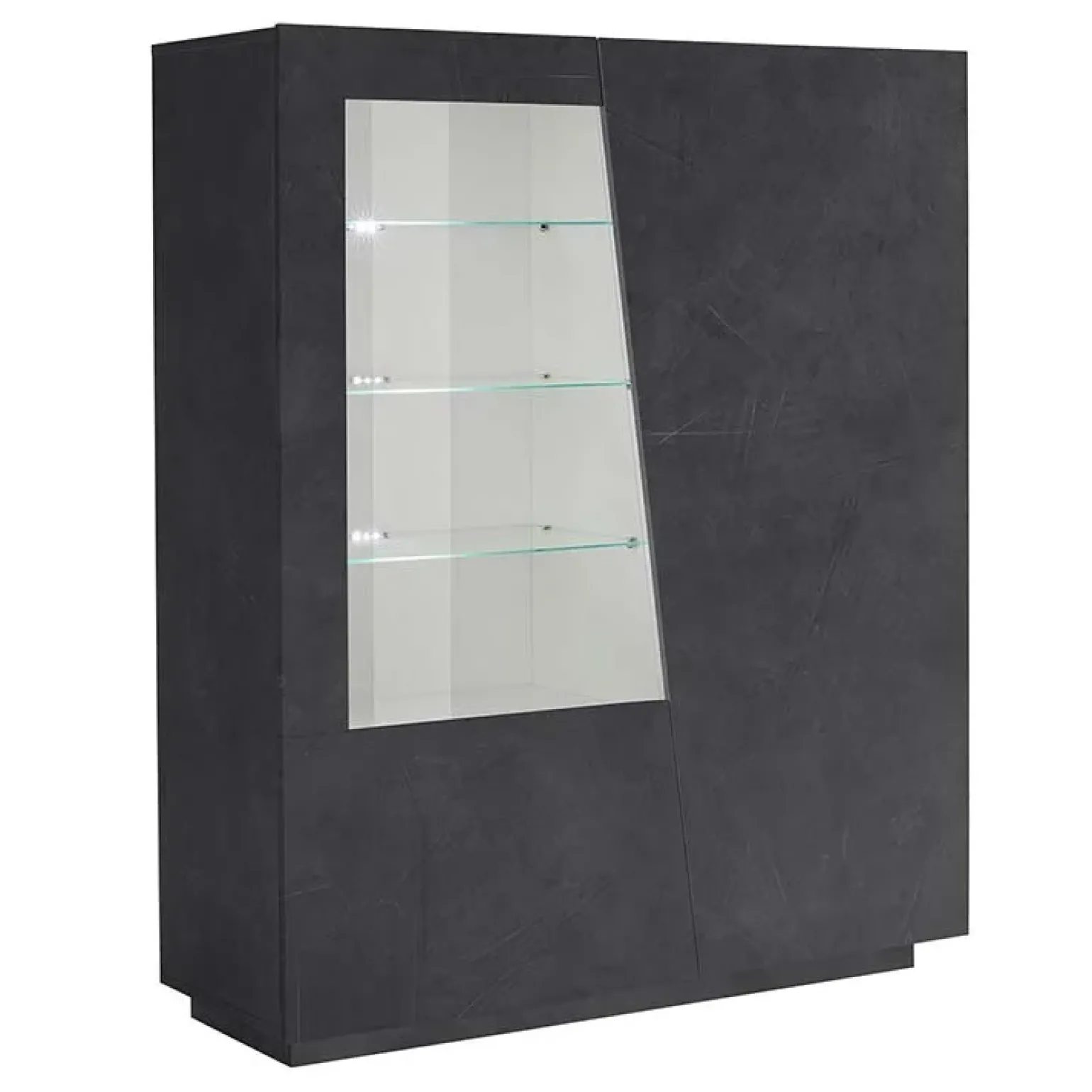 Vetrina 120x146h cm 2 ante moderna ossido Candia Gihome®