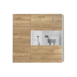 Vetrina 95x92h cm 2 ante moderna noce stelvio Infinity