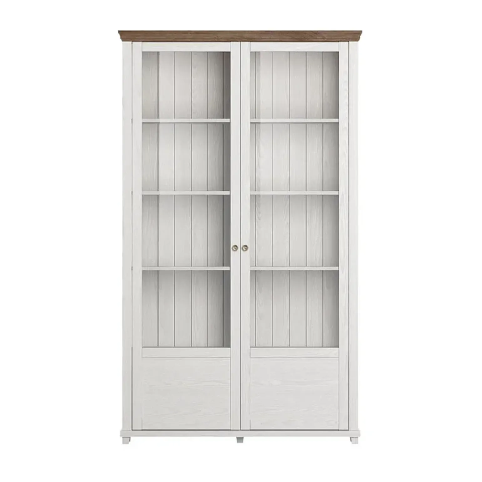 Vetrina 126x200h cm 2 ante soggiorno bianco frassinato rovere Texel