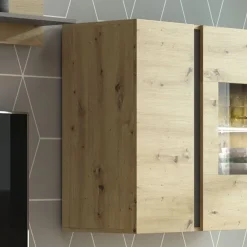Vetrina 97x83h cm 2 ante soggiorno sospesa rovere Noa Gihome®