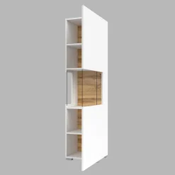 Vetrina 36x140h cm da parete bianco rovere Fusion