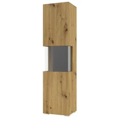 Vetrina 36x140h cm da parete rovere nero Fusion
