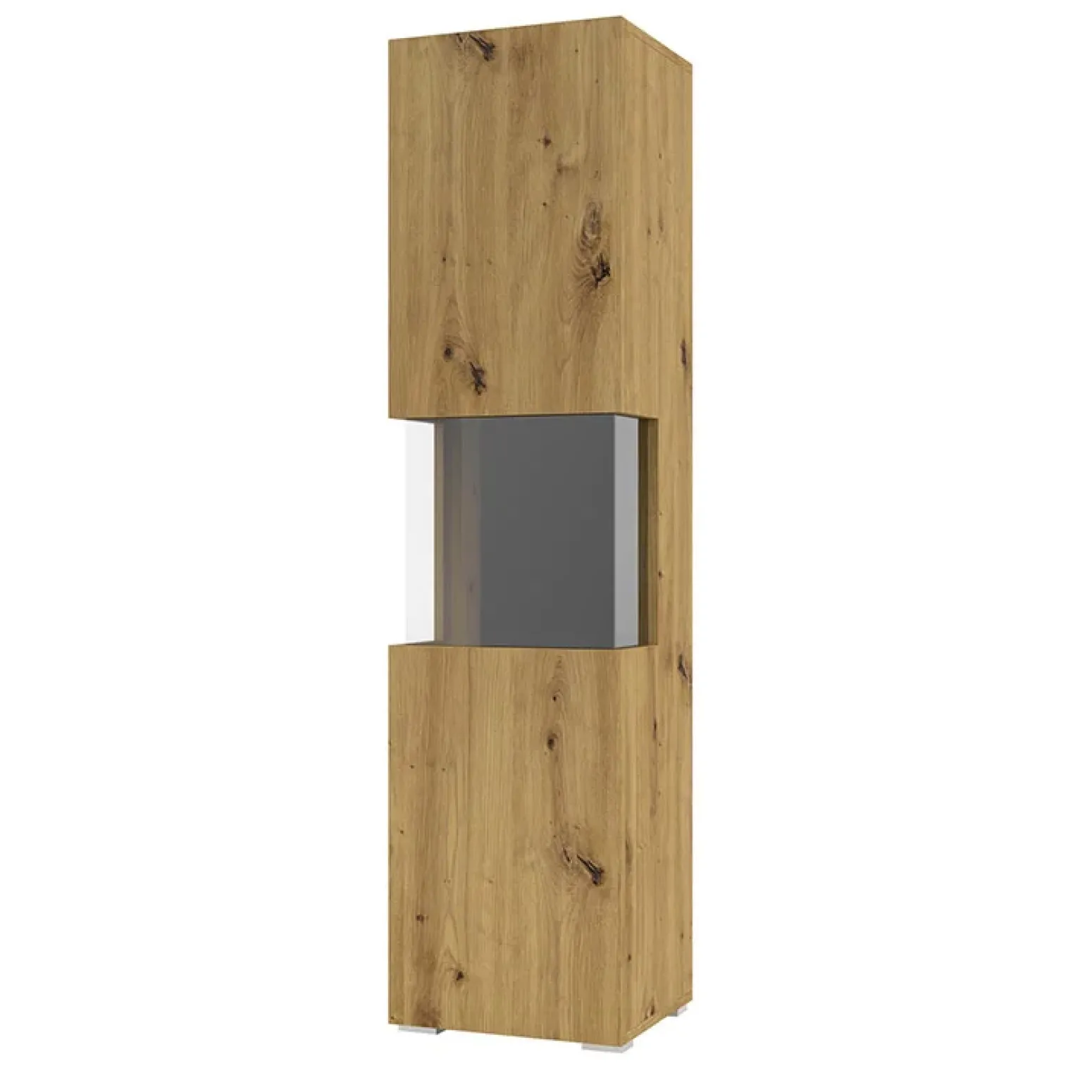 Vetrina 36x140h cm da parete rovere nero Fusion