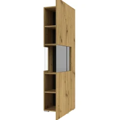 Vetrina 36x140h cm da parete rovere nero Fusion
